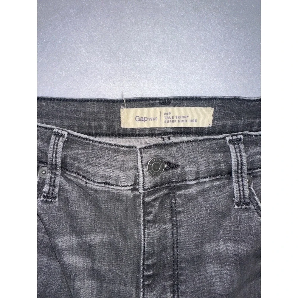 Gap 1969 Women‎ Sz 29 P Jeans true skinny super high rise Stretch denim pants - Picture 4 of 12